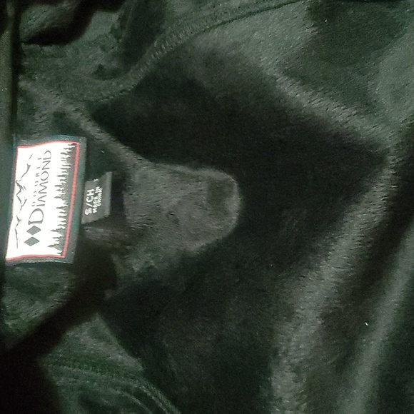 Double Diamond Black Floral Rose Zip Front Softshell Fleece Lined Jacket Size S - Picture 10 of 11